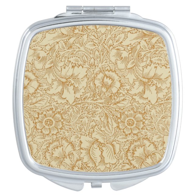William Morris Poppy Floral Wallpaper Compact Mirror (Front)