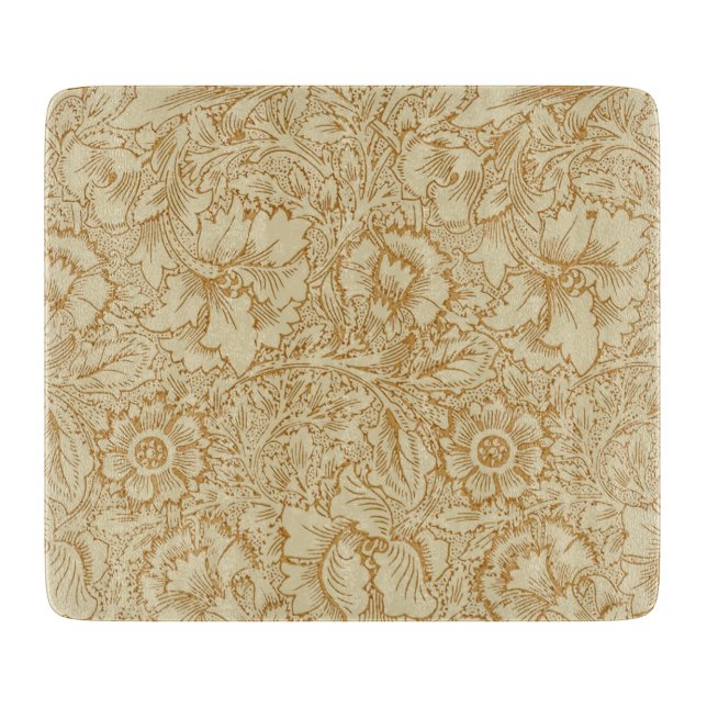 William Morris Poppy Floral Wallpaper Cutting Board (Front)