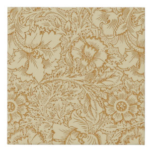 William Morris Poppy Floral Wallpaper Faux Canvas Print