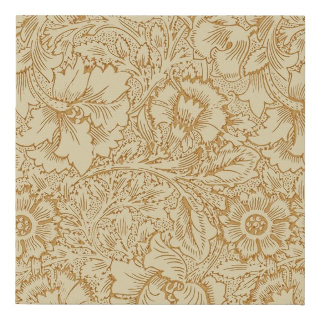 William Morris Poppy Floral Wallpaper Faux Canvas Print (Front)