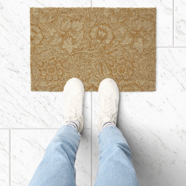 William Morris Poppy Floral Wallpaper Fiber Doormat (Insitu)