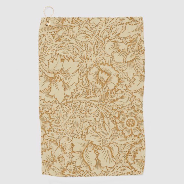 William Morris Poppy Floral Wallpaper Golf Towel (Front)