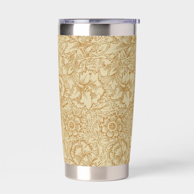 William Morris Poppy Floral Wallpaper Insulated Tumbler (Left)