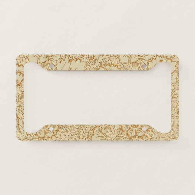 William Morris Poppy Floral Wallpaper License Plate Frame (Front)