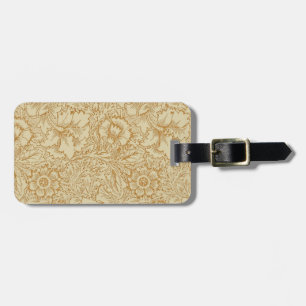 William Morris Poppy Floral Wallpaper Luggage Tag