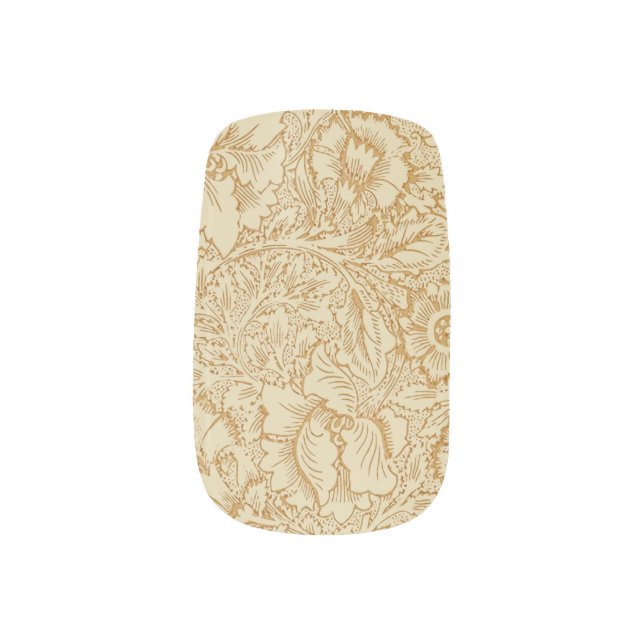 William Morris Poppy Floral Wallpaper Minx Nail Art (Left Thumb)