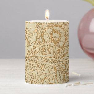 William Morris Poppy Floral Wallpaper Pillar Candle