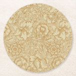 William Morris Poppy Floral Wallpaper Round Paper Coaster<br><div class="desc">William Morris Poppy Pattern (1881). This image is based on the antique William Morris Poppy Pattern,  a Victorian wallpaper and fabric design by William Morris showing an antique damask floral flower vine pattern.</div>