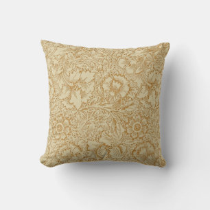 William Morris Poppy Floral Wallpaper Throw Pillow