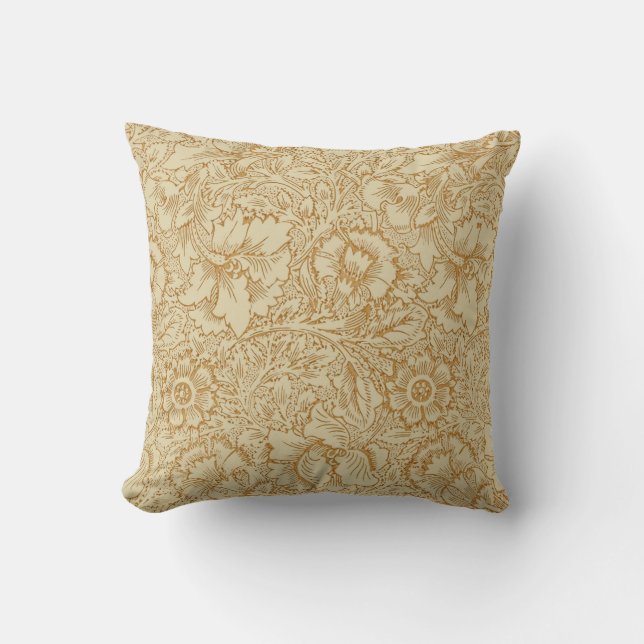 William Morris Poppy Floral Wallpaper Throw Pillow (Front)