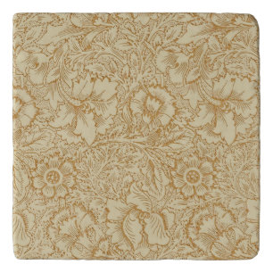 William Morris Poppy Floral Wallpaper Trivet