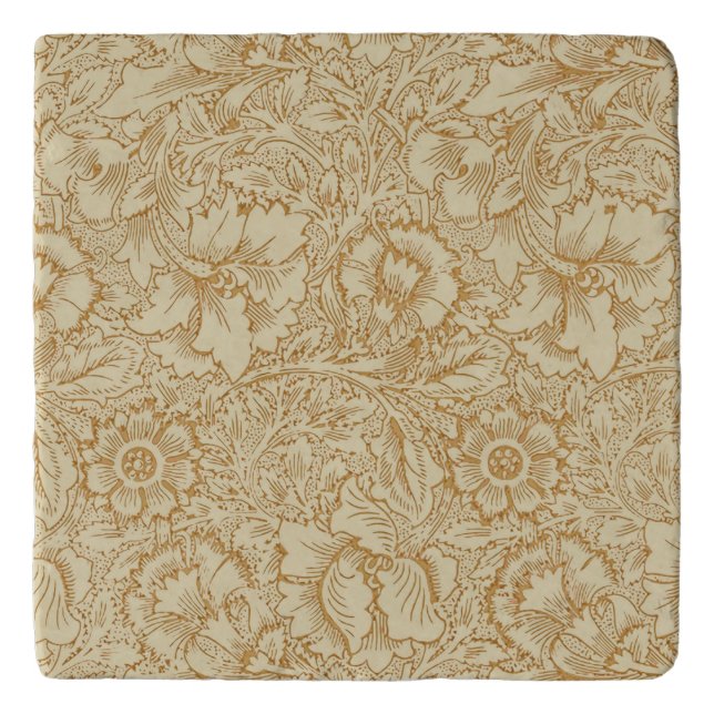 William Morris Poppy Floral Wallpaper Trivet (Front)