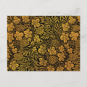 William Morris popular pattern, Golden Floral Postcard