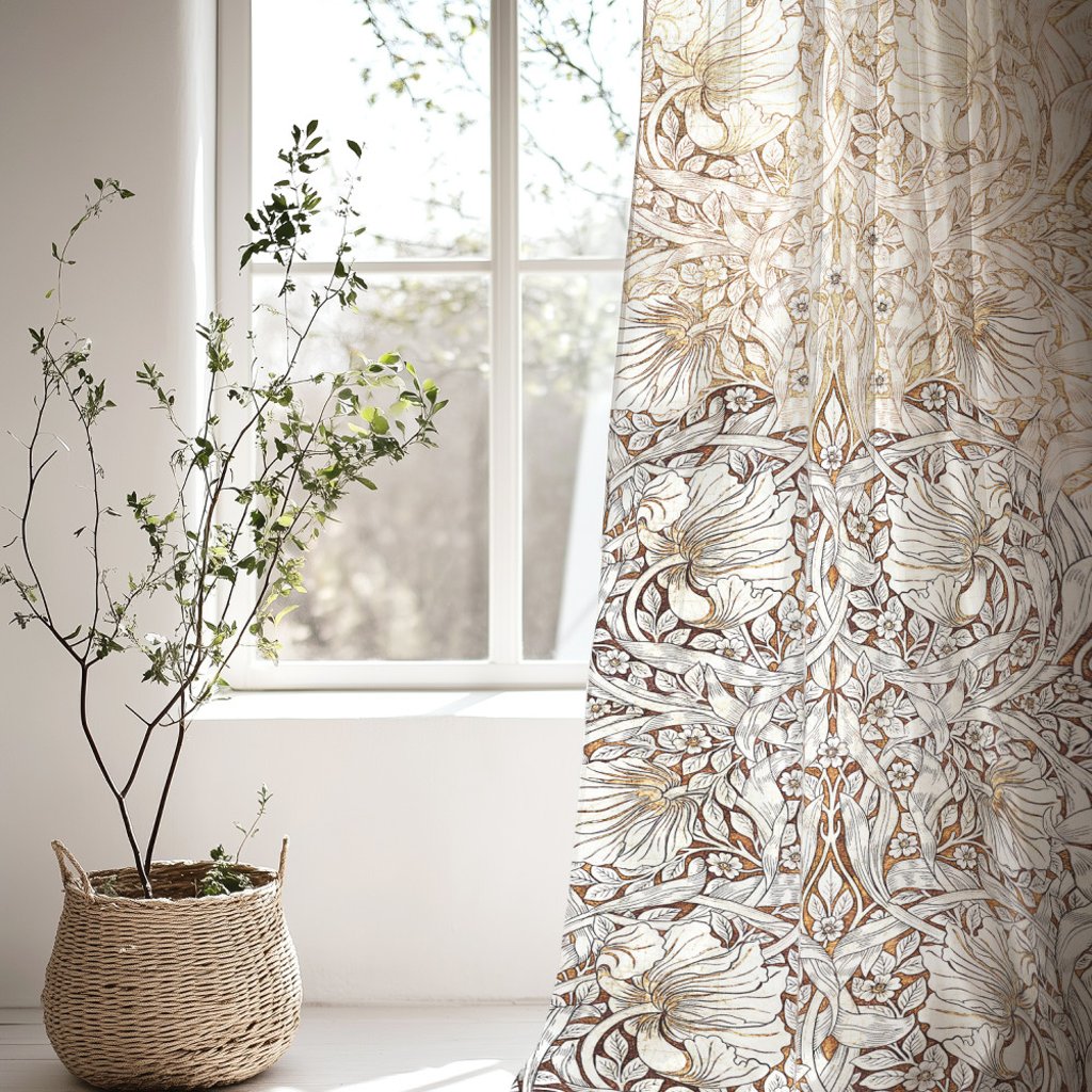 William Morris Primrose Pimpernel Two-Tone Sheer Curtains