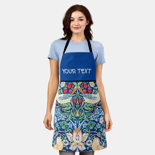 William Morris' Print: Strawberry Thief, Blue Apron (Worn)