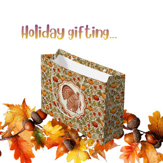 William Morris Pumpkins Vintage Turkey Large Gift Bag