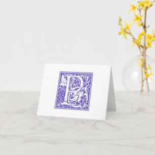 William Morris Purple Initial P Card & Envelope