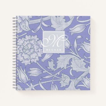 William Morris - Purple Wild Tulips & Monogram
