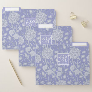 William Morris Purple Wild Tulips Pattern Monogram File Folder