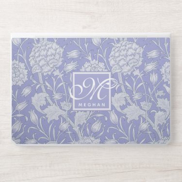 William Morris Purple Wild Tulips Pattern Monogram