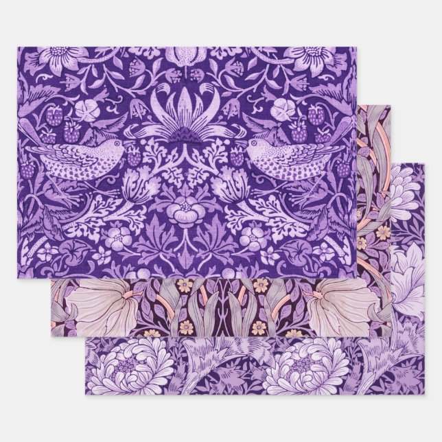 William Morris, Purple Wrapping Paper Sheets (Set)