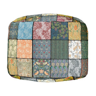 William * Morris Quilt Patchwork  Pouf