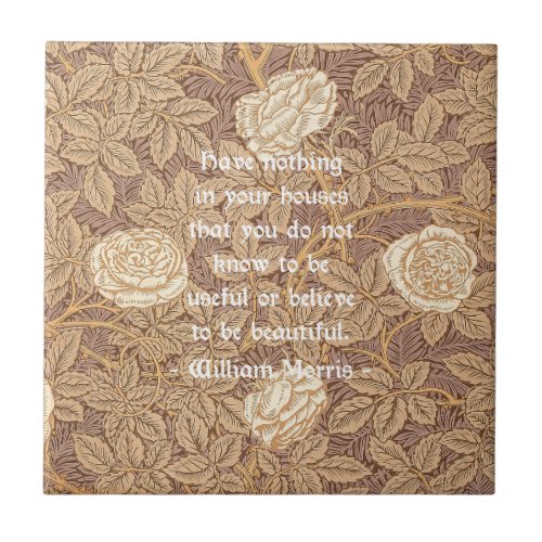 William Morris Quotation Ceramic Tile