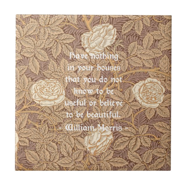 William Morris Quotation Ceramic Tile (Front)