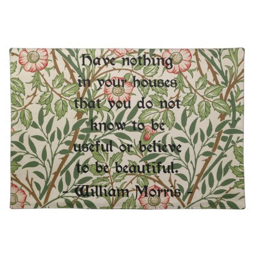 William Morris Quote Cloth Placemat