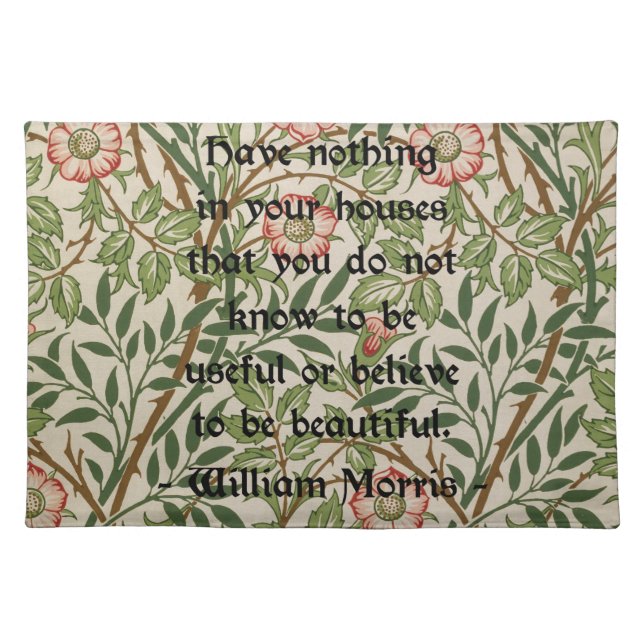 William Morris Quote Cloth Placemat (Front)