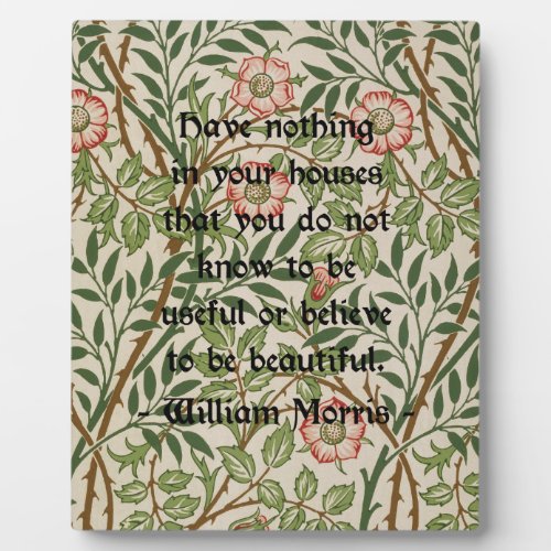 William Morris Quote Plaque