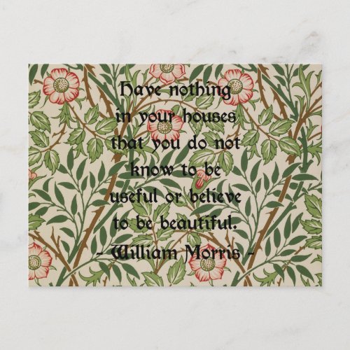 William Morris Quote Postcard