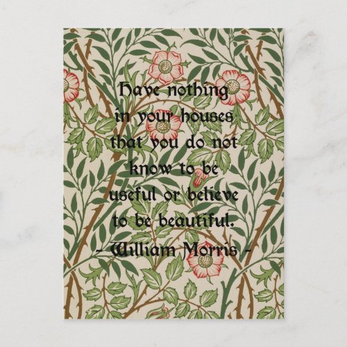 William Morris Quote Postcard