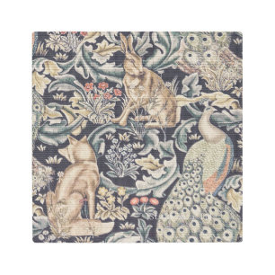 William Morris Rabbit, Peacock and Fox Metal Print