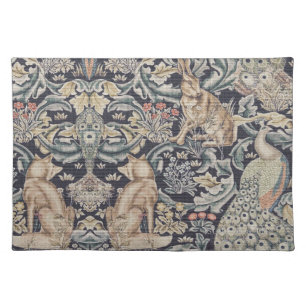 William Morris Rabbit, Peacock and Fox Vintage Cloth Placemat