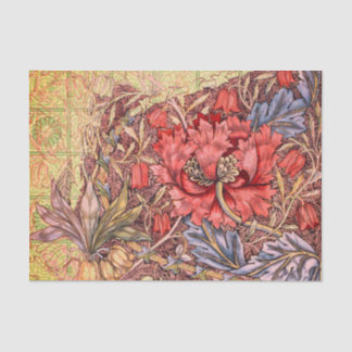 William Morris RED FLOWER Tissue Paper