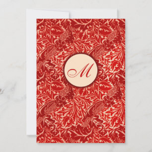 William Morris Red Leaves Wedding Invitation