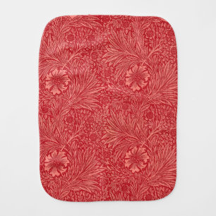 William Morris Red Marigold Pattern Baby Burp Cloth