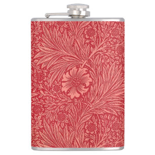 William Morris Red Marigold Pattern Flask