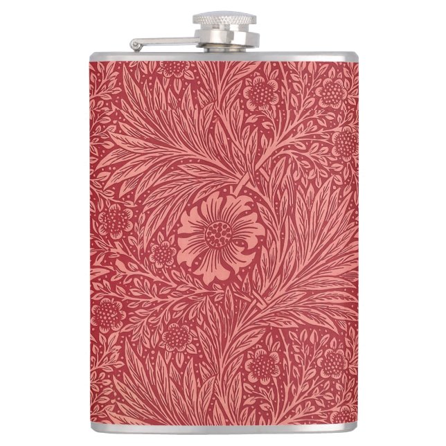 William Morris Red Marigold Pattern Flask (Front)