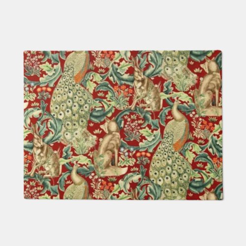 William Morris Red Pattern Forest Doormat