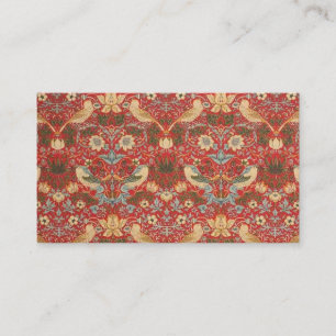 William Morris Red Strawberry Thief Business Card
