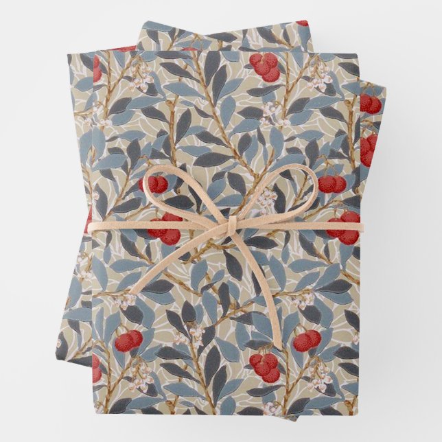 William Morris, Redberry Wrapping Paper Sheets (In situ)