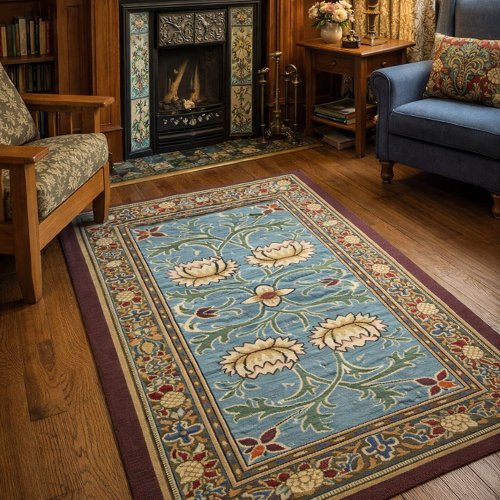 William Morris Retro Victorian Era Floral Rug