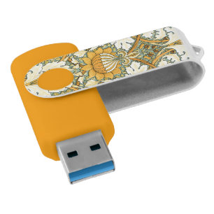 William Morris rich floral vintage pattern Flash Drive