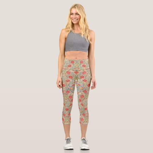 William Morris Rose Capri Leggings