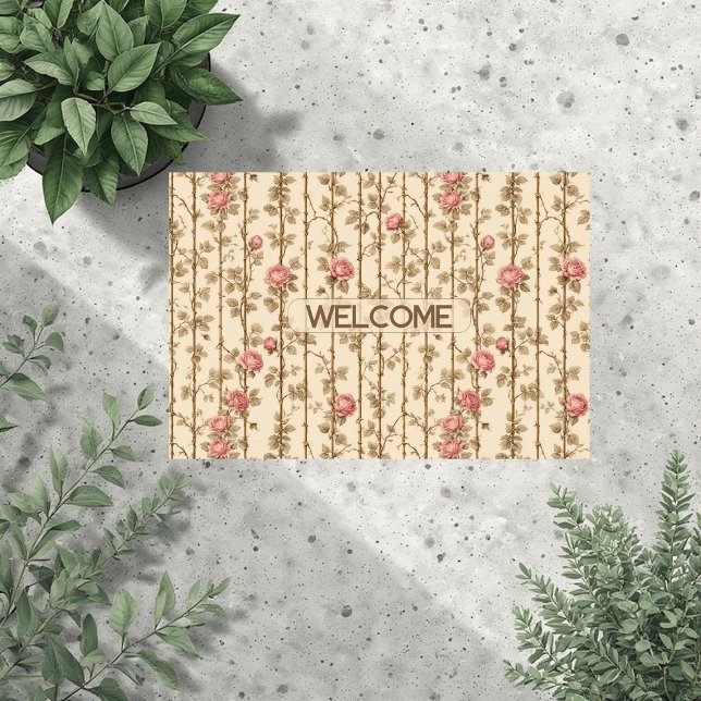 William Morris Rose Climbing Trellis Decorative  Doormat (William Morris Rose Climbing Trellis Decorative Doormat)