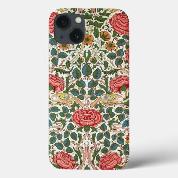 William Morris Rose Design Floral Vintage Fine Art Iphone 13 Case by vintageartshop at Zazzle