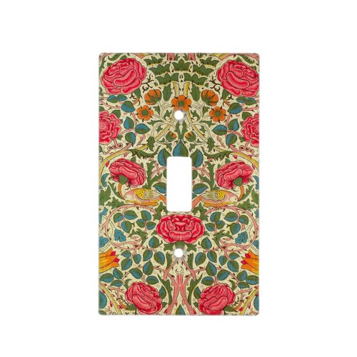 William Morris Rose Floral Chintz Pink Light Switch Cover