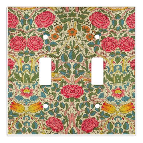 William Morris Rose Floral Chintz Pink Light Switch Cover